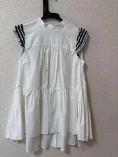 美品 sacai プリーツブラウス トップス ホワイト ベージュ 2 - メルカリ