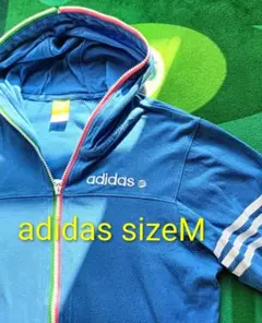 adidas オシャレパーカー　Mサイズ　COLORブルー