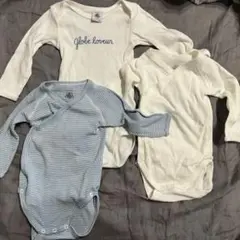 長袖ボディスーツ 3点セット 6-12ヶ月　プチバトー