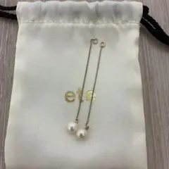 ete イヤリング　ピアス　チャーム　ロングタイプ　ドロップ　パール　k10