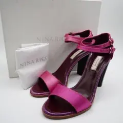 NINA RICCI サンダル #36.5 ローズフューシャ 箱 袋付き