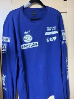 DIESEL ディーゼル ロンT 長袖Tシャツ ブルー XLサイズ