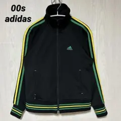 00s adidas アディダス トラックジャケット 黒/黄/緑 y2k S
