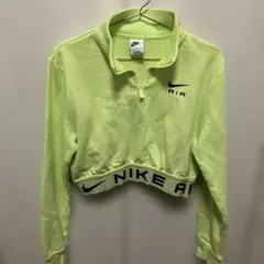 NIKE AIR 蛍光グリーン クロップドスウェット S