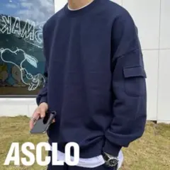 ASCLO スウェット 霜降りグレー 短丈 裏起毛 韓国