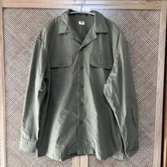 【美品】UNIQLO ユニクロ　トップス　コットンシャツ　長袖　カーキ　Sサイズ