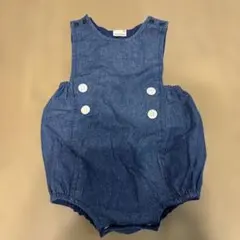 petit main デニムロンパース 70