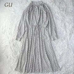 GU ジオメトリック 総柄 長袖 ワンピース