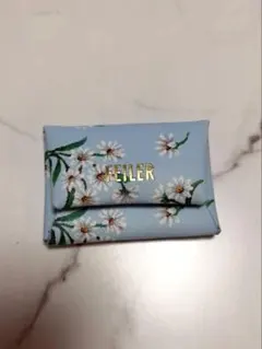 【新品】FEILER フェイラー 花柄 コインケース お財布 ミニ財布 水色