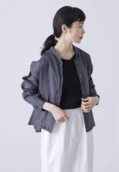 cheer札幌 Autumn2025 linen shirt麻色 七分袖 未使用 - メルカリ