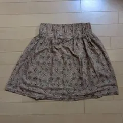 花柄 フレアスカート ウエストゴム