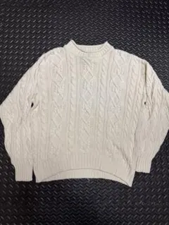 USA製Lands' End ケーブルニットセーター L