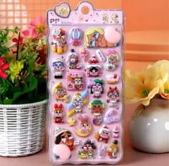 【最安値】女の子 キャラ ぷっくりシール 立体デコシール ぷにぷに シール交換