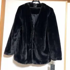 アウター　フェイクファーコート　ブラック