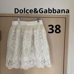 Dolce&Gabbana ホワイト レース フレアスカート38 大人かわいい