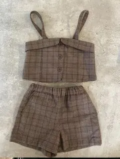 【おまとめ値下げ対象品】branshes 90cmチェック柄 セットアップ