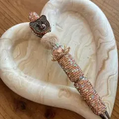 カスタムボールペン 社長ペン ハンドメイド くま ブラウンベージュ 大人カラー