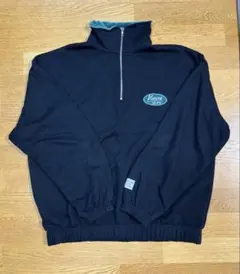 VISION STREET ハーフジップ トラックジャケット M ブラック ロゴ