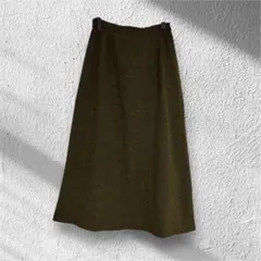 【美品】光沢ブラウン ロングフレアスカート Aライン Y2Kクラシック レトロ