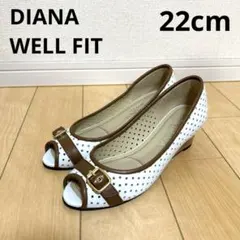 美品　DIANA WELL FIT ウェッジソールサンダル　　22cm