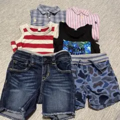 シャツ　トップス　ハーフパンツ　6点　80 まとめ売り