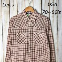 USA古着 70s～80s Levis チェック ウエスタンシャツ M オールド