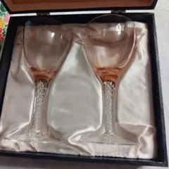 チェコボヘミアのワイングラス2客あ