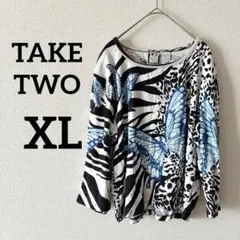 TAKE TWO 【XL】長袖 Tシャツ 蝶柄 レディース
