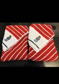 ②⑥新品ラルフローレン　フェイスタオル二枚　ポロベア　赤