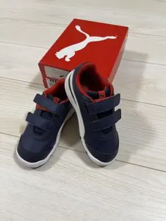 【新品箱あり】PUMA（プーマ）16cmキッズスニーカー紺赤ベルクロ