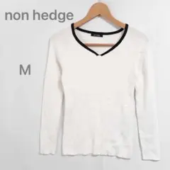 ⭐️美品ノンヘッジ(M)リブニットカットソー　トップス　レーヨン　白