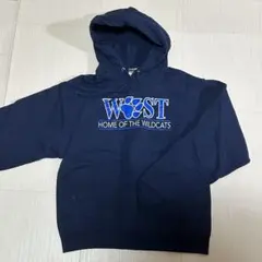 US古着 スウェット プルオーバーパーカー　企業　チーム　イベント　紺　青