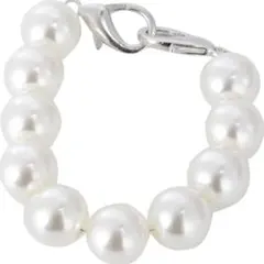 ホワイトパール シンプルブレスレット　　DIY交換用ストラップ