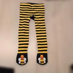 黒と黄色のストライプ ベビータイツ