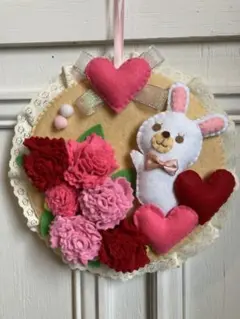 ハンドメイド　フェルト リース　飾り　母の日