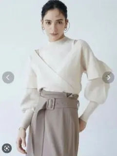 LAGUNAMOON フリルオフショルレイヤードニットプルオーバー