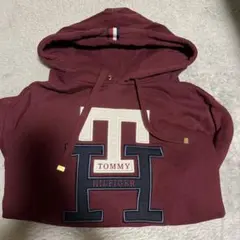 TOMMY HILFIGER モノグラム　パーカー　ワインレッド　メンズ　S