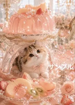 【一作限り】桃色ゼリーの宮殿と子猫　A399