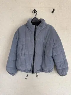 【値下げ交渉あり！！】コーデュロイ ダウンジャケットブルー