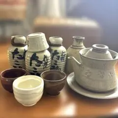 【未使用10点】徳利 お猪口 ぐい飲み ススキノ たこ福 通い徳利 昭和土瓶蒸し