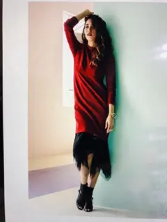 ワインレッドロングワンピース