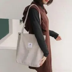 コーデュロイ　ショルダー　トートバッグ