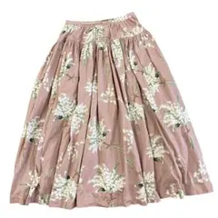 美品 INGEBORG 鈴蘭柄フレアロングスカート