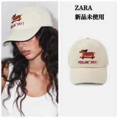 ZARA ツイルキャップ ダックスフント スケートボード刺繍　新品未使用