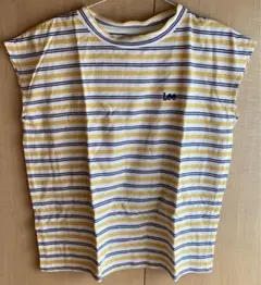 Lee ノースリーブTシャツ ボーダー 夏服レディース 白 黄色