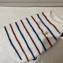 Mサイズ 白/赤/青 ストライプ ペット服