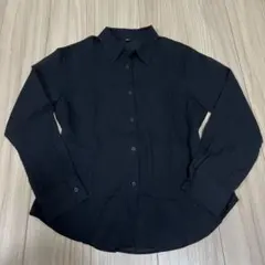 GU テクスチャーシアーシャツ ブラック Mサイズ