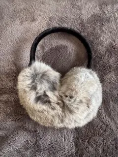 グレー ファー 耳あて
