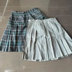 EASTBOY チェック柄プリーツスカート2枚セット