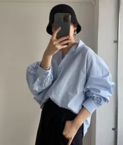 volume sleeve no collar shirt